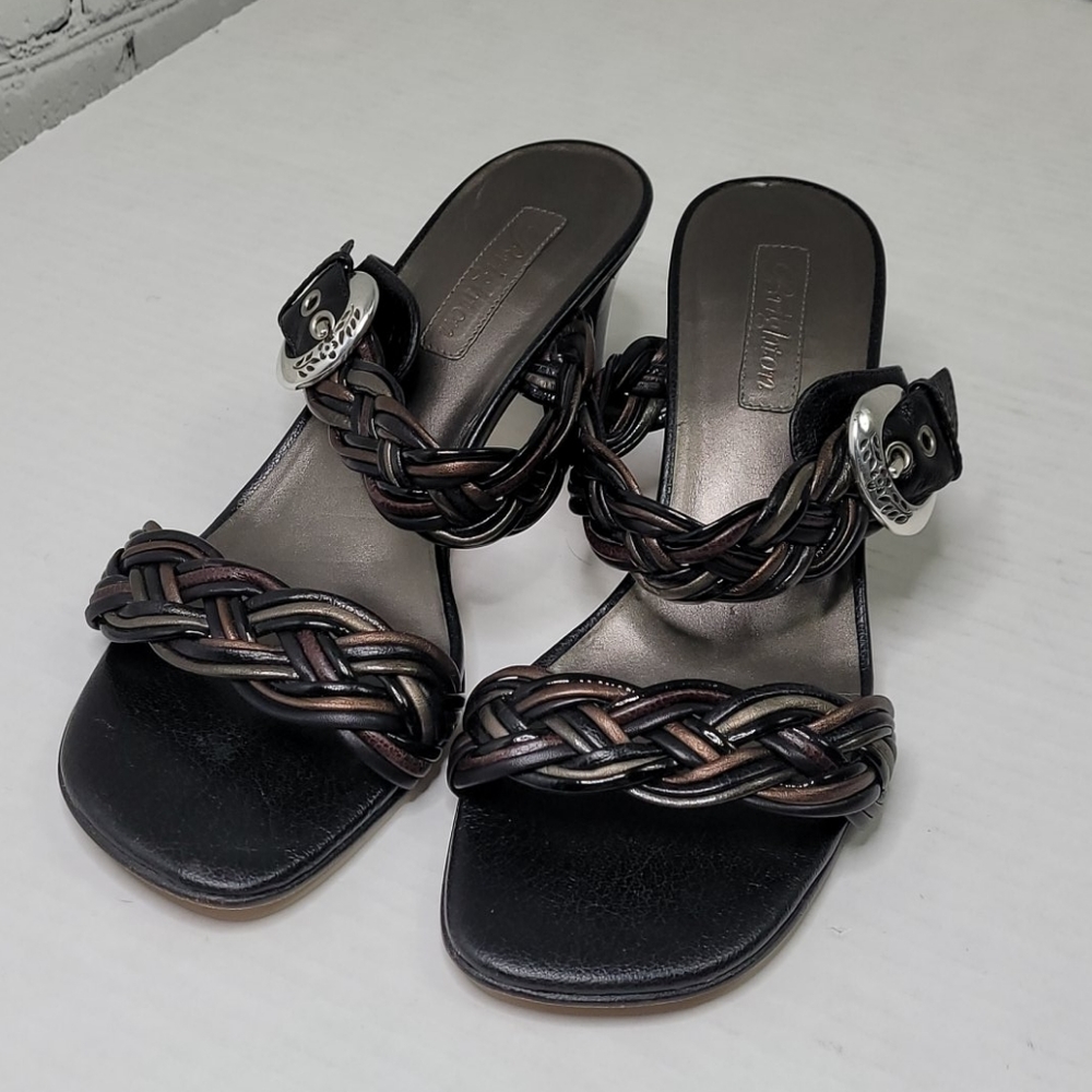 Brighton fiji leather wrapped square toe sandals